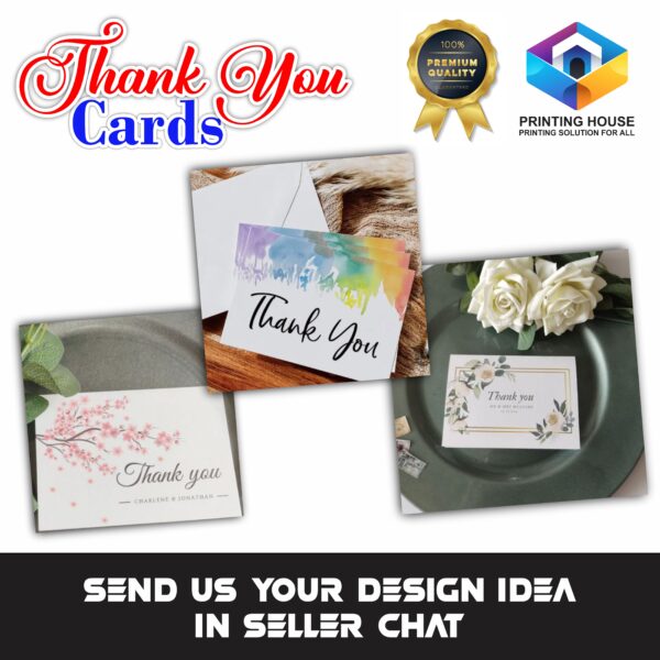 Customizable Elegant Best Thank You Cards for Small Businesses 2 x 3.5 inches Pack of 50 / 100 Professional Thank You Cards for Online Retailers Local Stores Customizable Design - Image 2